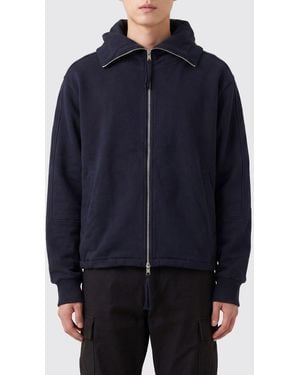 Thom Krom Zipped Cotton Sweatshirt With Sailor Collar - Blue