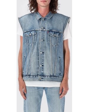 Levi's Denim Vest Sleeveless Trucker Jacket - Blue