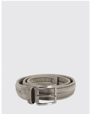 Orciani Rope Elast Stretch Woven Linen Belt - Grey