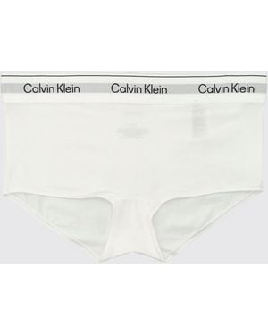 Calvin Klein Cotton Blend Logo Culottes - Natural