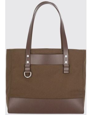 Marni Tote-Bag Aus Baumwolle Mit Doppeltem Henkel Und Kontrastierenden Ledereinsätzen - Braun