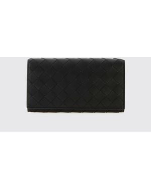 Bottega Veneta Intrecciato Woven Calfskin Leather Bifold Wallet - Grey