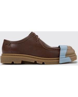 Camper Zweifarbige Junction Derby-Schuhe Von Aus Kalbsleder Mit Gummisohle - Braun