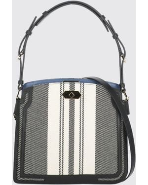 Lanvin Striped Canvas Bag - White