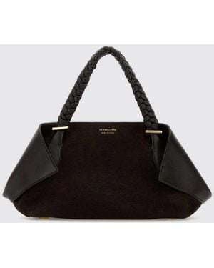 Ferragamo Leather And Suede Handbag - Black