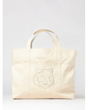 Maison Kitsuné Maison KitsunÉ Fox Head Cotton Canvas Bag - Natural