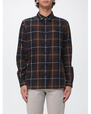 Fred Perry Tartan Cotton Shirt With French Collar And Applied Pocket - Black