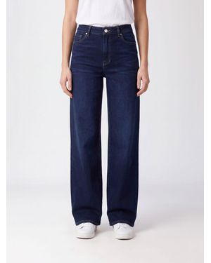 7 For All Mankind High-Waist Wide Leg Jeans Lotta Aus Reiner Baumwolle - Blau