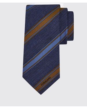 Ferragamo Bicolour Striped Tie - Blue