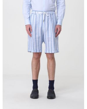 Tagliatore Striped Viscose Blend Shorts - Blue