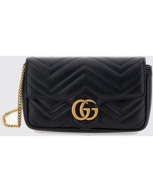 Gucci Gg Marmont Matelassé Chevron Nappa Mini Shoulder Bag - Grey