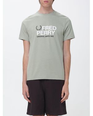 Fred Perry Cotton T-Shirt With Logo - Grey