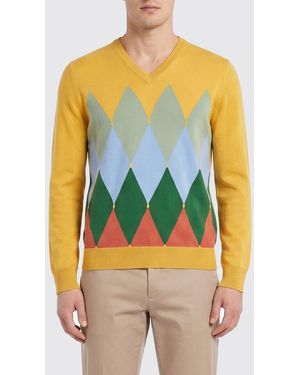 Ballantyne Pullover Aus Baumwolle Und Kaschmir Mit Rautenmuster - Blau