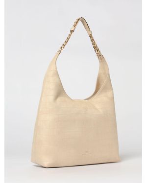 Elisabetta Franchi Suede Hobo Shoulder Bag - Natural