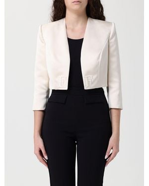 Elisabetta Franchi Satin Crop Jacket - White