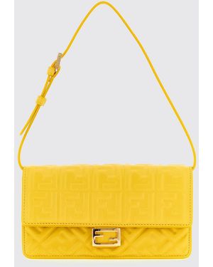Fendi Baguette Wallet On Chain Bag - Yellow