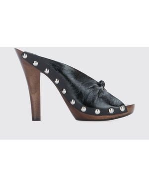 Phoebe Philo Leather Mules - Black