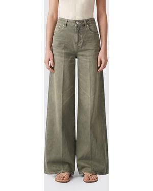 Dondup Jean Marlen Évasé En Denim De Coton À Taille Moyenne - Vert