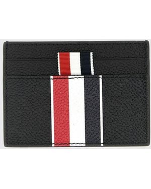 Thom Browne Grained Leather Card Holder - Black