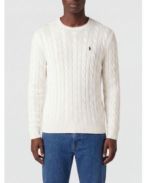 Polo Ralph Lauren Cotton Crewneck Jumper With Embroidered Pony Logo - White