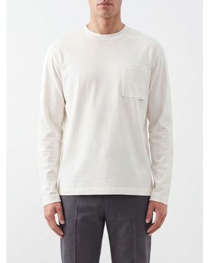 Jil Sander Long-Sleeved Cotton T-Shirt With Patch Pocket - White