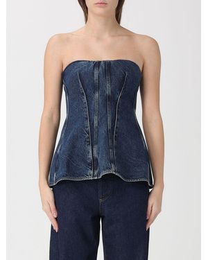 Agolde Cotton Bustier Top - Blue