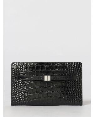 TOTEME Crocodile-Print Leather Bag - Black