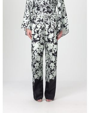 Agnona Printed Silk Trousers - Black