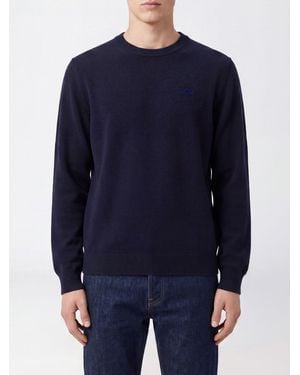 Loewe Anagram Embroidered Wool Crewneck Jumper - Blue
