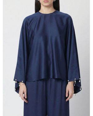 Stella McCartney Satin Blouse With Appliqués - Blue