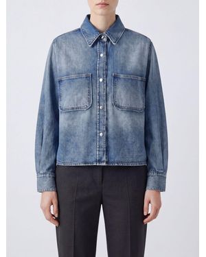 Haikure Regular Fit Cotton Denim Shirt With Patch Pocket - Blue