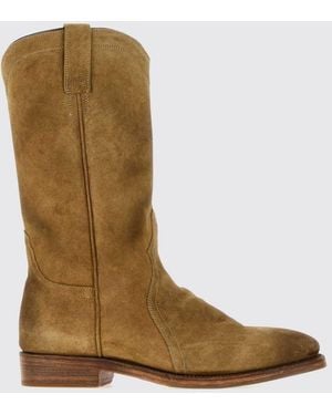Jil Sander Cowboystiefel Aus Wildleder Von Mit Runder Kappe Und Doppelten Zuglaschen - Braun