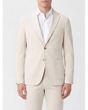 Circolo 1901 Formal Single-Breasted Stretch Cotton Blazer With Two Buttons - Natural