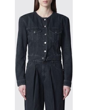 Haikure Kurze Jeansjacke Aus Baumwolldenim Mit Gepolsterten Schultern - Blau
