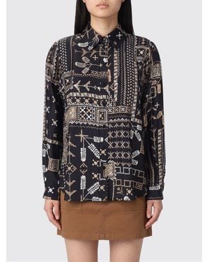 Momoní Momon&Igrave Chemise En Soie Avec Imprimé Ethnique - Gris