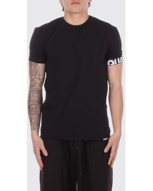 DSquared² Cotton T-Shirt With Logo Band - Black