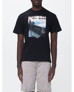 Carhartt Printed Organic Cotton Crewneck T-Shirt - Blue