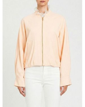 Twinset Stretch Viscose Bomber Jacket - White