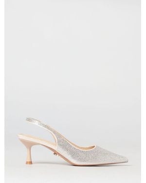 Twentyfourhaitch Phuket Satin Slingbacks With Rhinestones - Natural