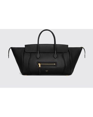 Celine New Luggage Medium Leather Tote Bag - Black