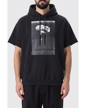 Balenciaga Kurzärmeliger Baumwoll-Hoodie Mit Grafikprint - Schwarz