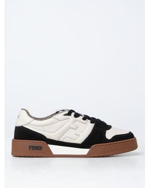 Fendi Match Leather Sneakers - White