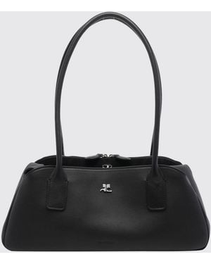 Courreges CourrÈ Ges Strip Leather Bag - Black