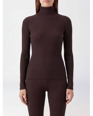 Wolford Ribbed Pure Virgin Wool Slim Fit Turtleneck Jumper - Purple