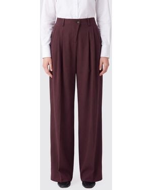IRO Pantalones De Sastre Banquet De Mezcla De Lana Con Talle Alto Y Pernera Ancha - Morado