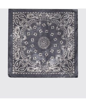 Golden Goose Silk Paisley Print Scarf - Grey