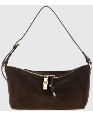 Furla Debby Suede Shoulder Bag With Adjustable Handle - White