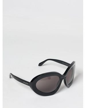 Alaïa Abgerundete Shield-Sonnenbrille Von Aus Acetat - Schwarz
