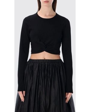 THE GARMENT Cropped Stretch Viscose Blend Top - Black