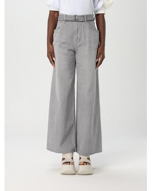 Sacai Jeans A Gamba Ampia Con Cintura - Grigio